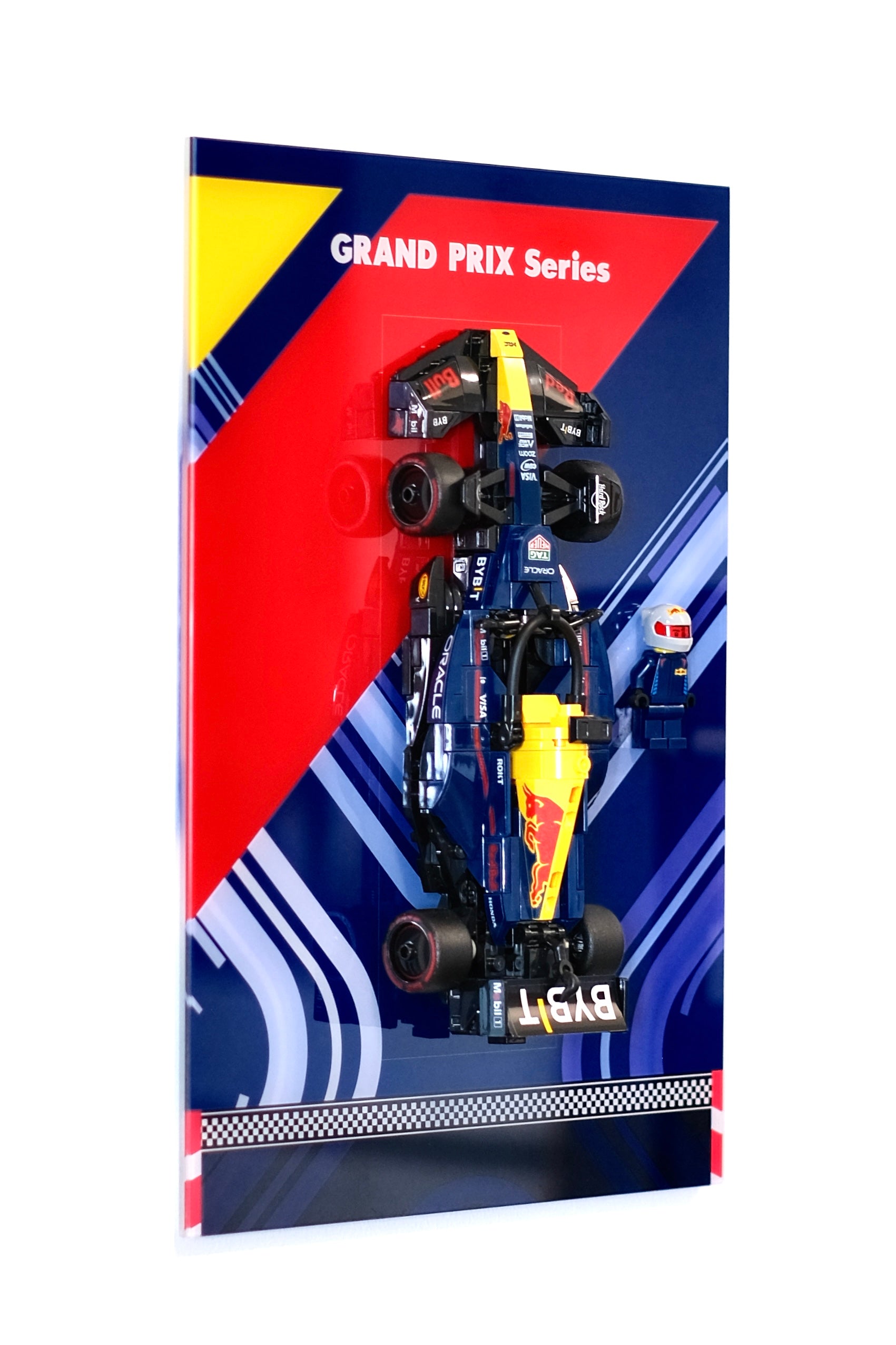 30 × 21 cm (11.80 × 8.25 in) Wall-Mount Display Panel for F1 Racing Building Block Toy (compatible with lego item #77243)