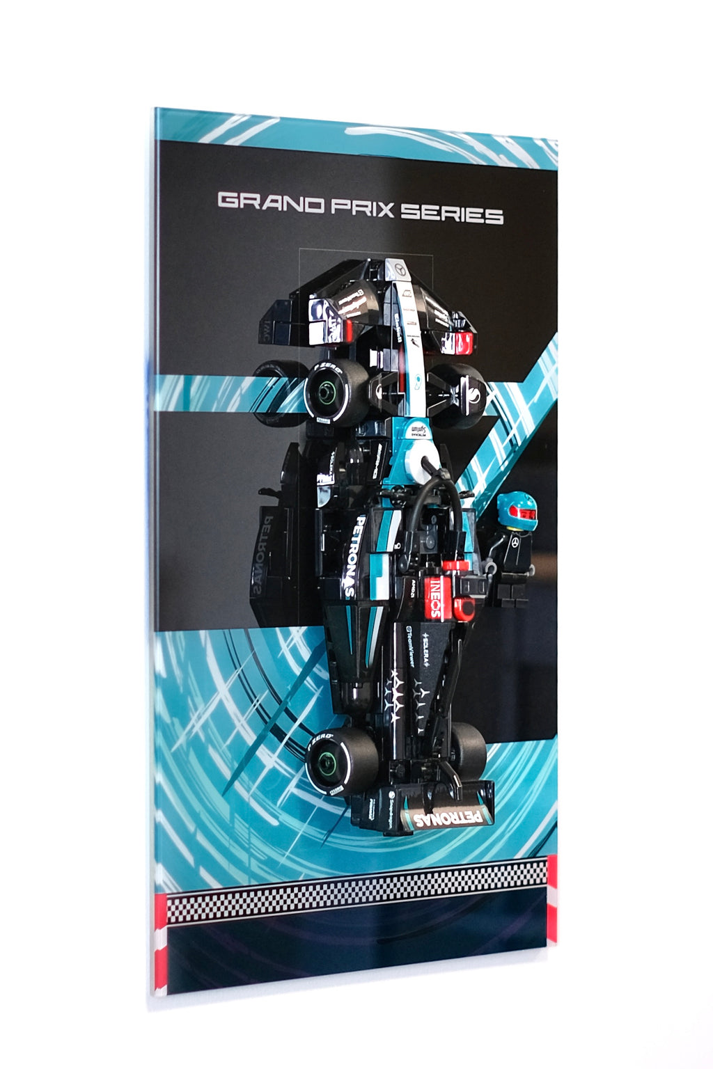 30 × 21 cm (11.80 × 8.25 in) Wall-Mount Display Panel for F1 Racing Building Block Toy (compatible with lego item #77244)