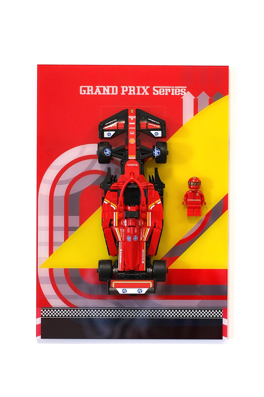 30 × 21 cm (11.80 × 8.25 in) Wall-Mount Display Panel for F1 Racing Building Block Toy (compatible with lego item #77242)