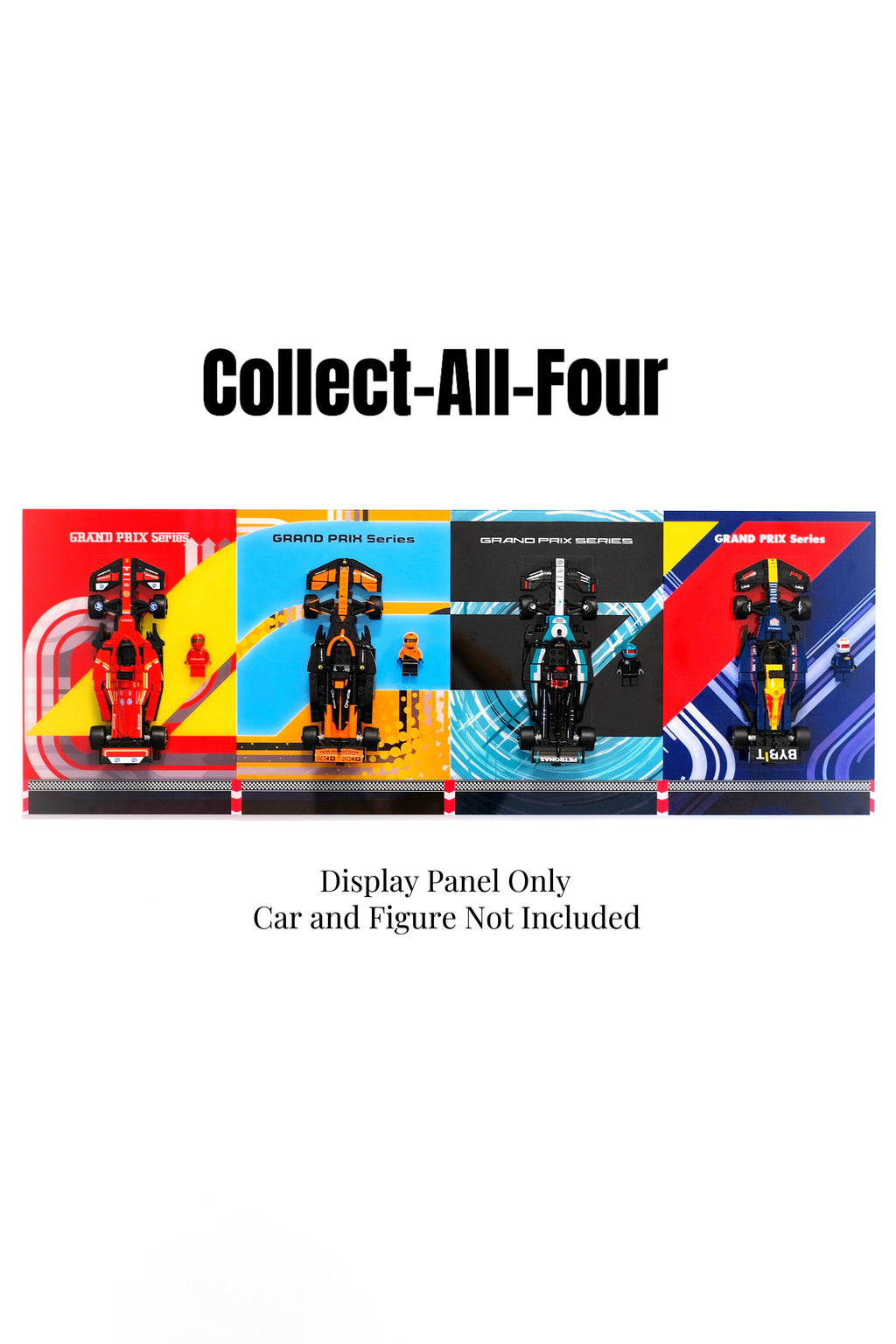 30 × 21 cm (11.80 × 8.25 in) Wall-Mount Display Panel for F1 Racing Building Block Toy (compatible with lego item #77242)