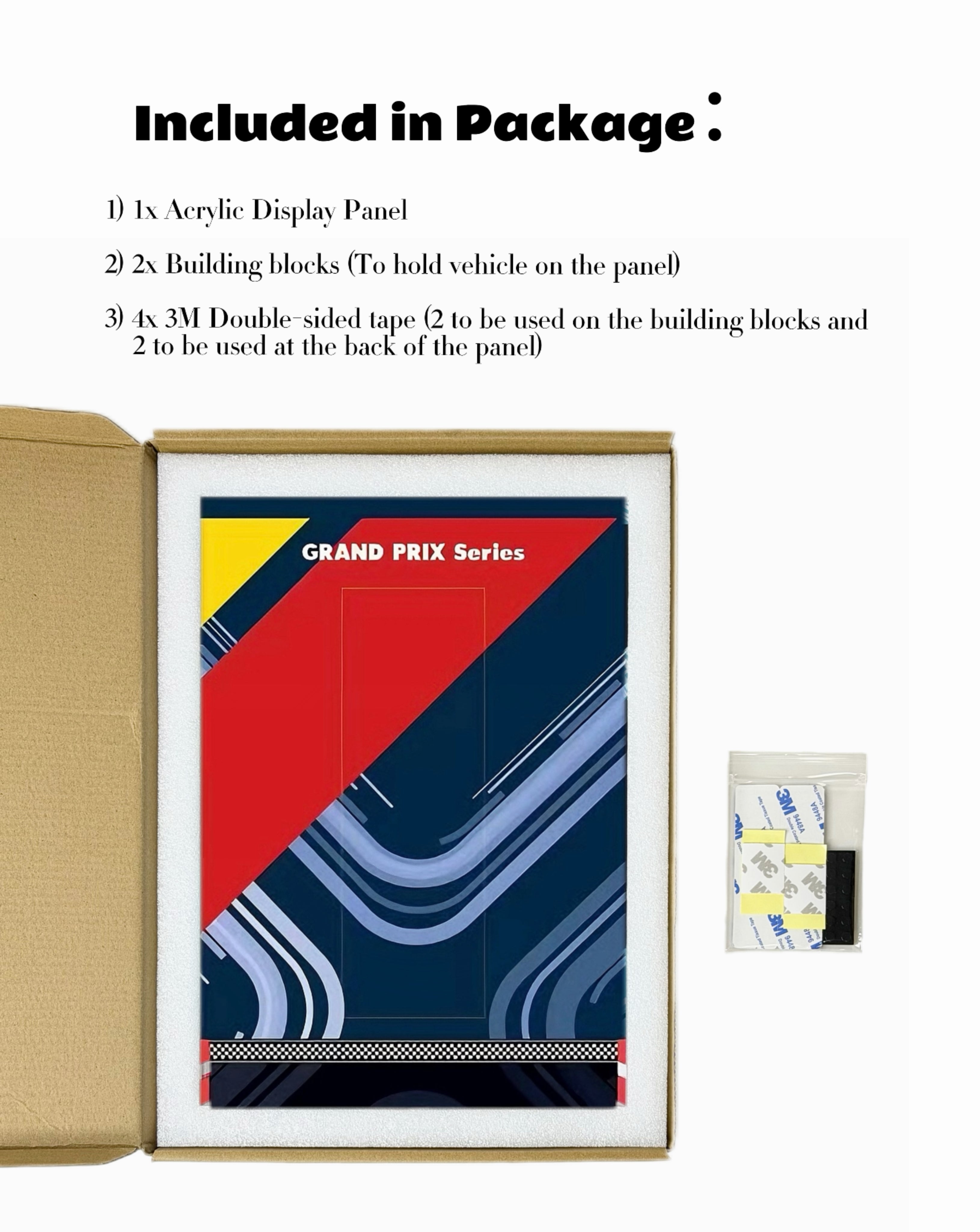 30 × 21 cm (11.80 × 8.25 in) Wall-Mount Display Panel for F1 Racing Building Block Toy (compatible with lego item #77243)