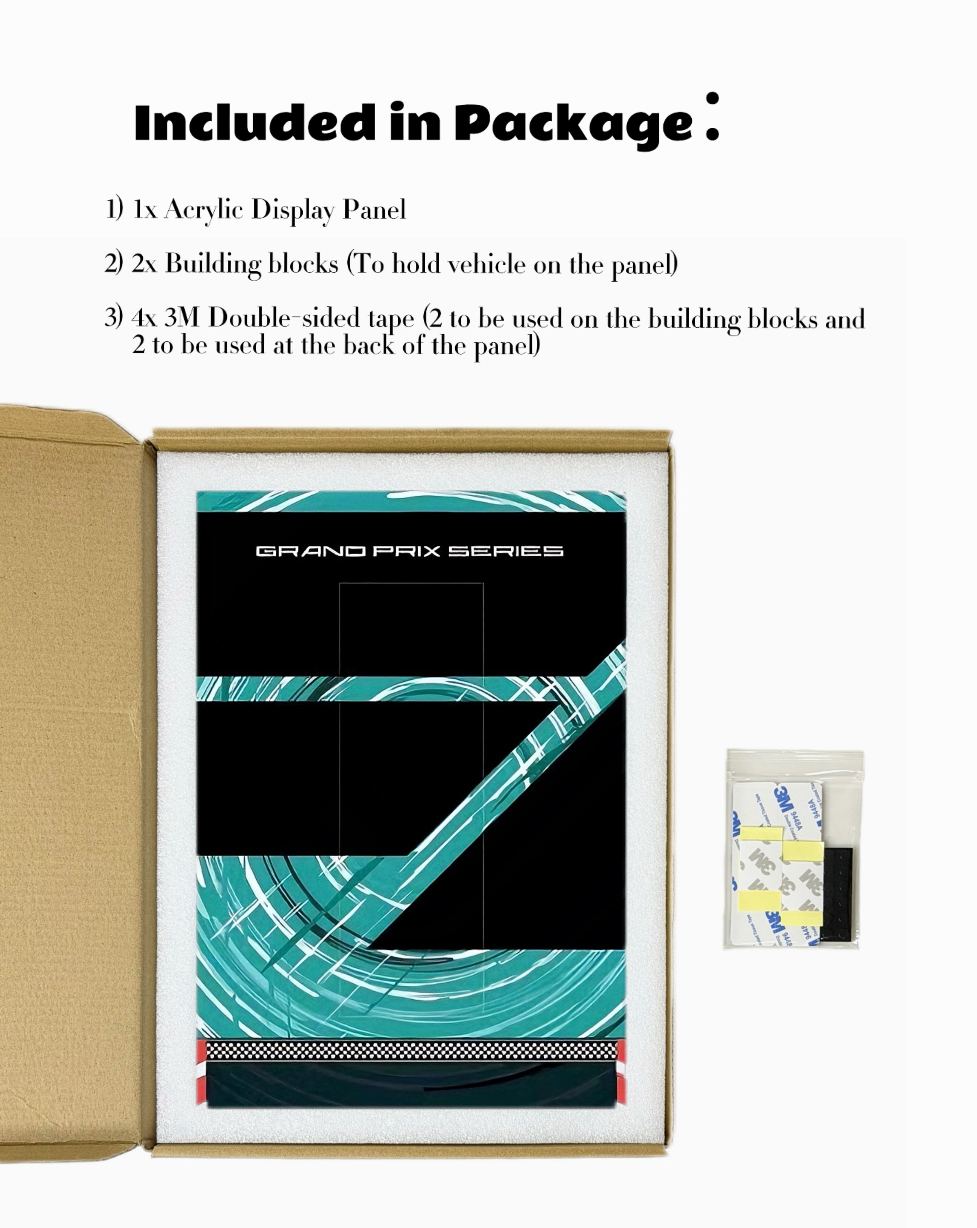 30 × 21 cm (11.80 × 8.25 in) Wall-Mount Display Panel for F1 Racing Building Block Toy (compatible with lego item #77244)