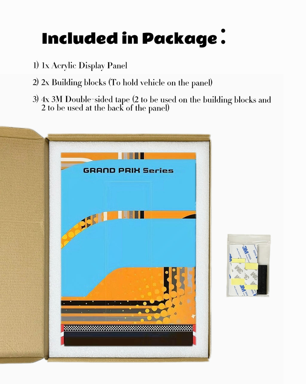 30 × 21 cm (11.80 × 8.25 in) Wall-Mount Display Panel for F1 Racing Building Block Toy (compatible with lego item #77251)