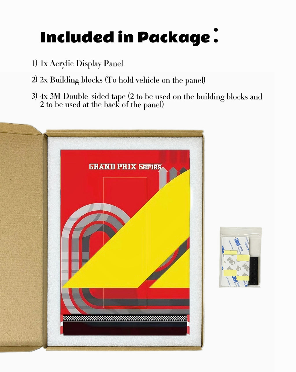 30 × 21 cm (11.80 × 8.25 in) Wall-Mount Display Panel for F1 Racing Building Block Toy (compatible with lego item #77242)